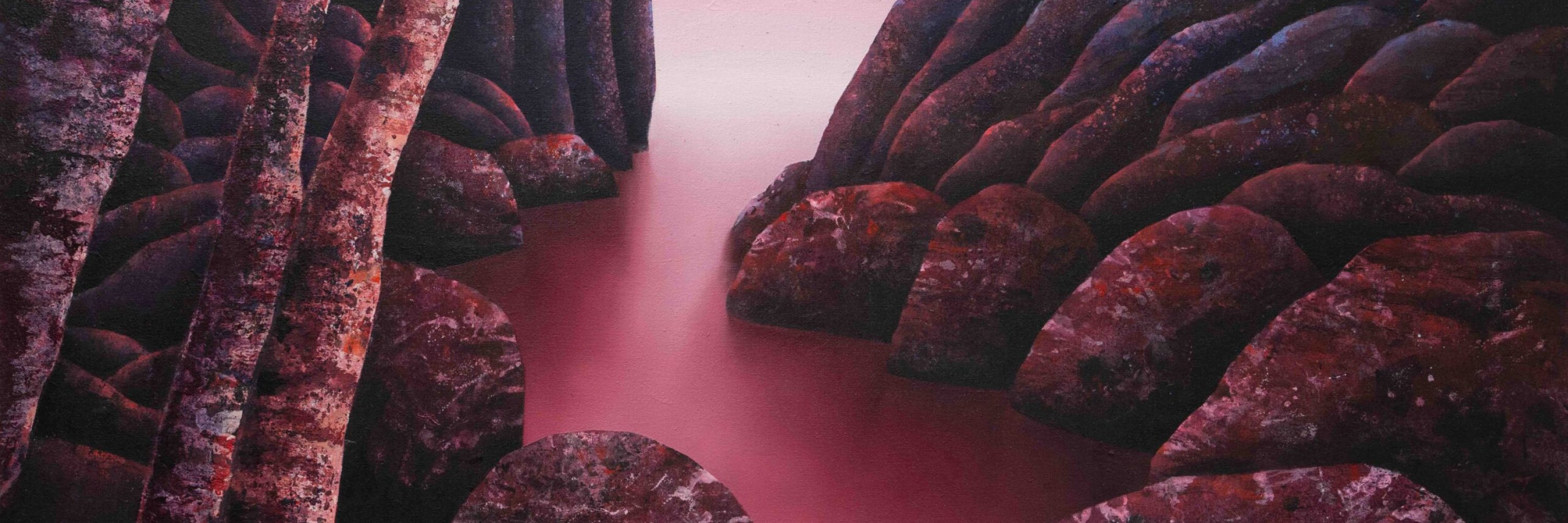 Fade_2025, 캔버스 위에 아크릴과 오일, 45x80 cm