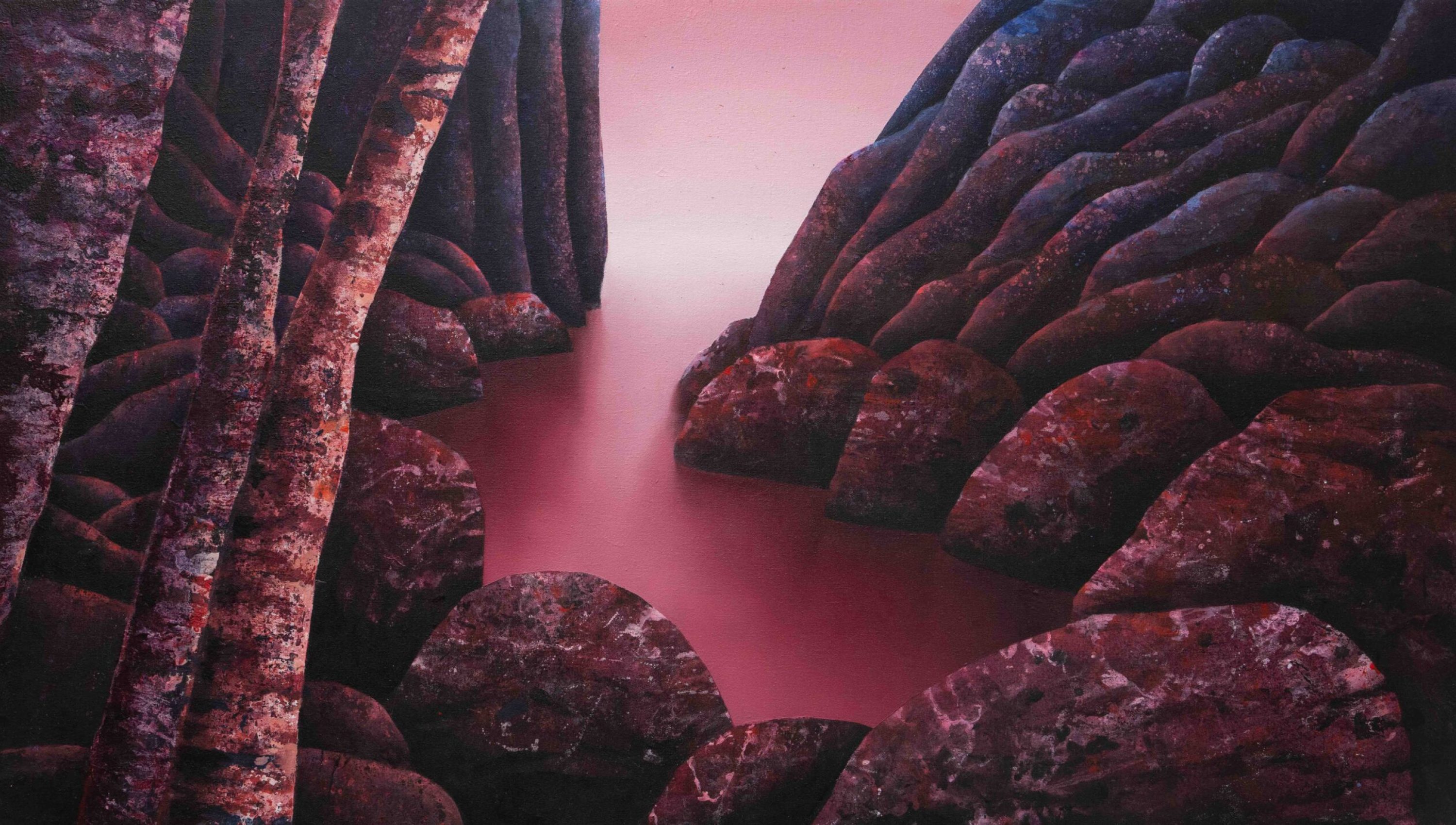 Fade_2025, acrylic and oil on canvas, 45x80 cm